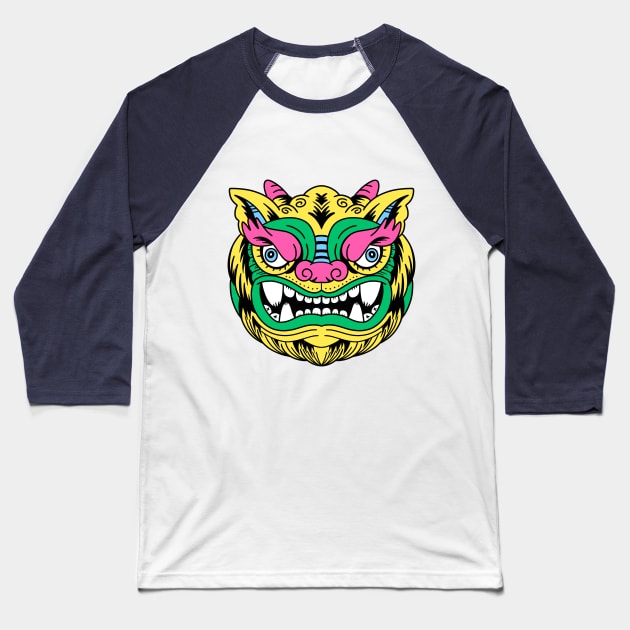 Chinese Style Lion Baseball T-Shirt by geolaw